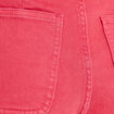Jean wide leg cropped taille haute rose framboise femme