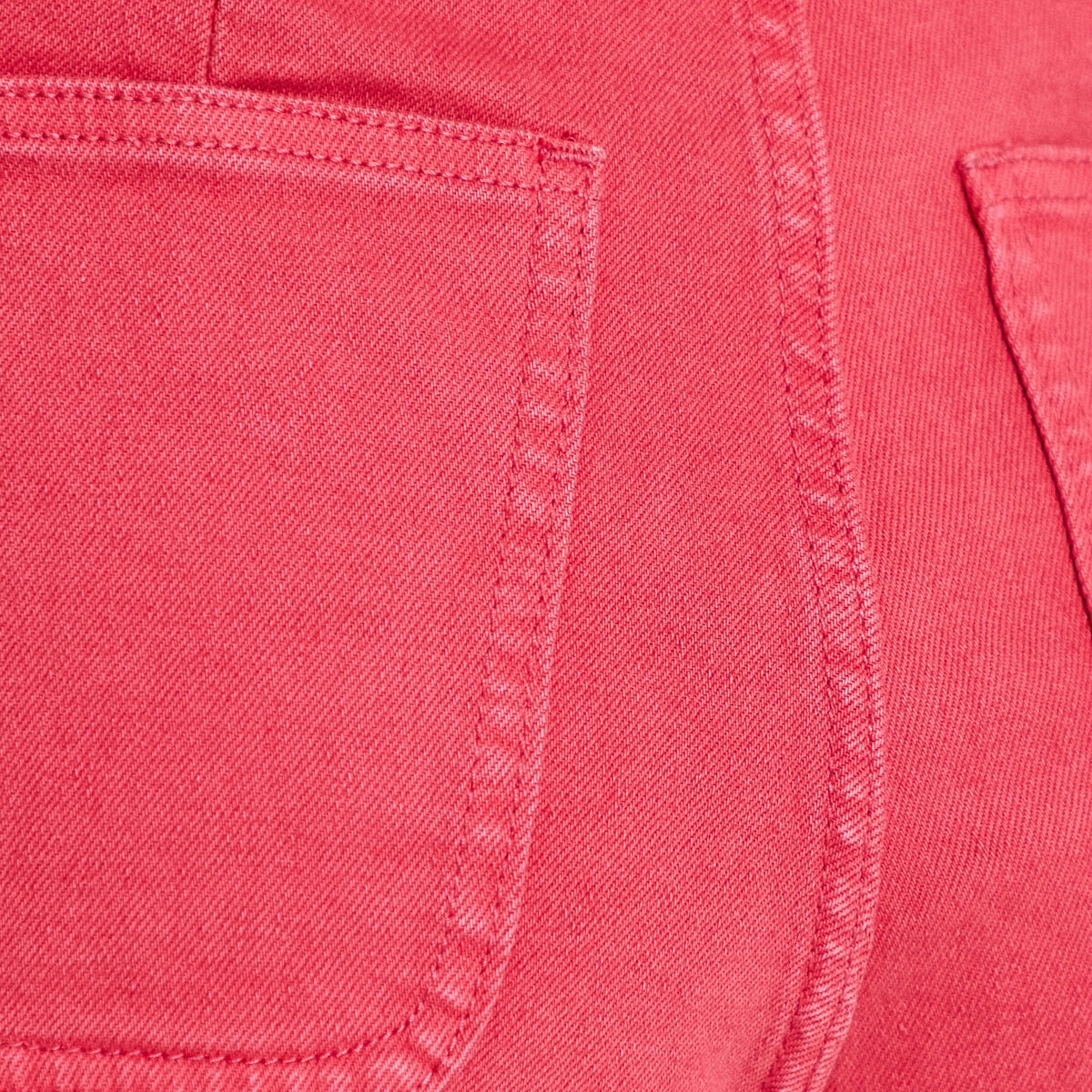 Jean wide leg cropped taille haute rose framboise femme