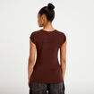 T-shirt manches courtes marron femme