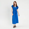 Robe longue portefeuille bleu electrique femme