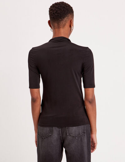 T-shirt avec ouverture noir femme