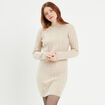 Robe pull ajustée torsades sable femme
