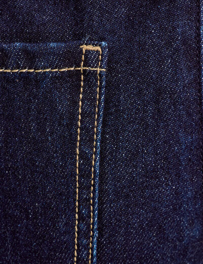 Jeans large avec cordon denim brut femme