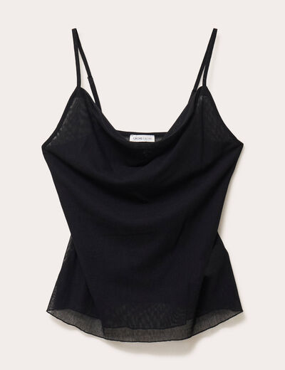 débardeur ajusté col V noir femme