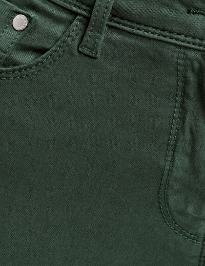 Jeans slim 5 poches vert foncé femme