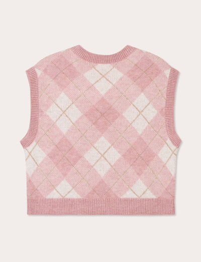 Pull sans manches rose poudrée femme