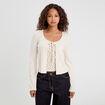 Ensemble gilet et d&eacute;bardeur sable femme