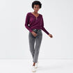 Pull avec col zippé prune femme