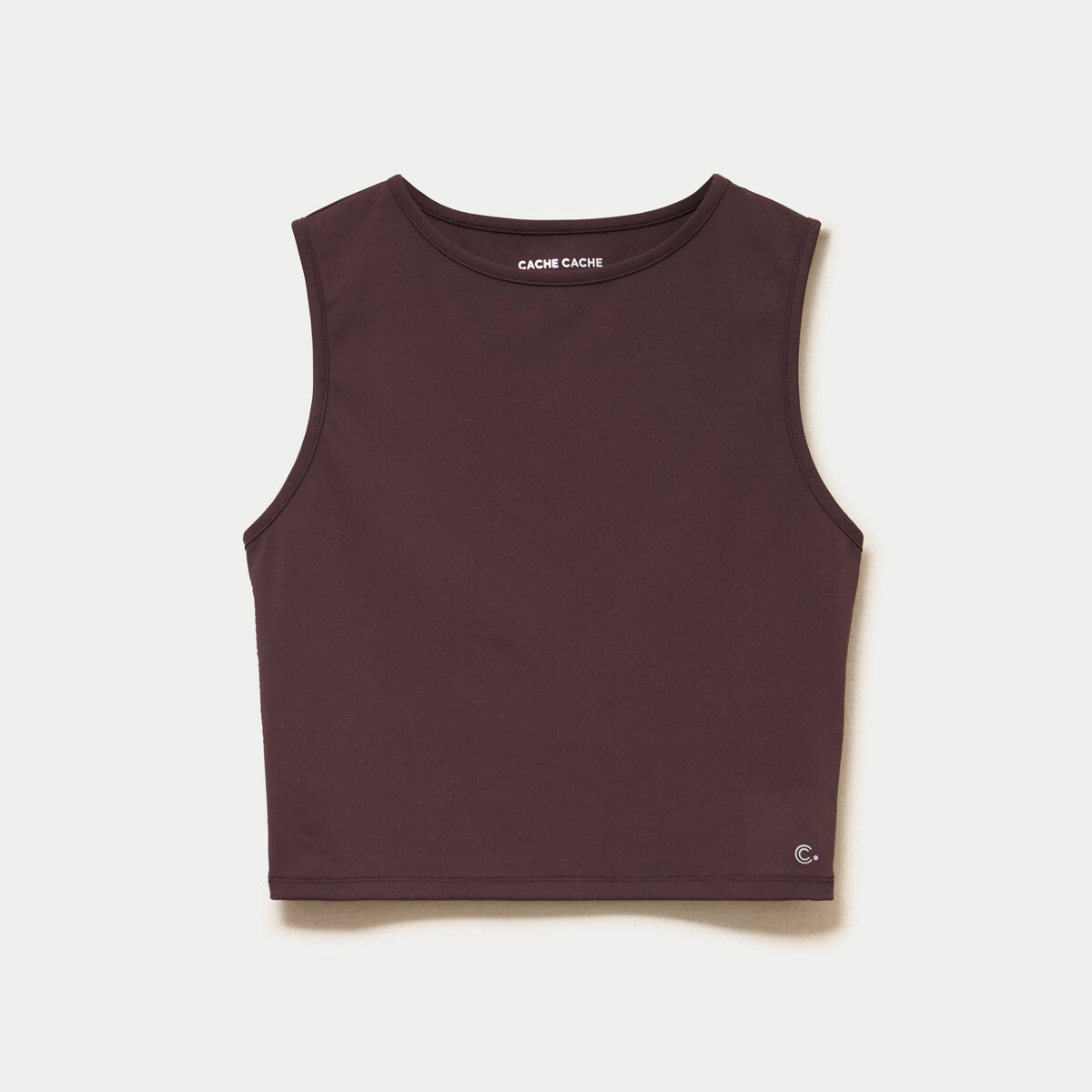 D&eacute;bardeur col rond activewear marron fonc&eacute; femme