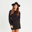 Pull manches longues noir femme