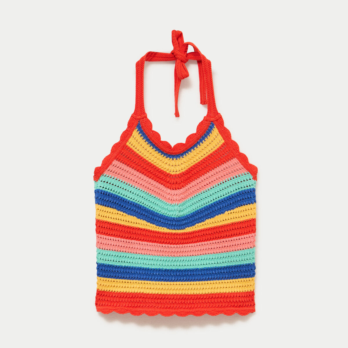 D&eacute;bardeur dos nu en crochet rouge femme