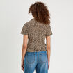 Blouse col polo beige clair femme