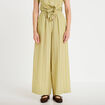 Pantalon large taille haute fluide vert kaki femme