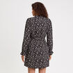 Robe droite ceintur&eacute;e blanc femme