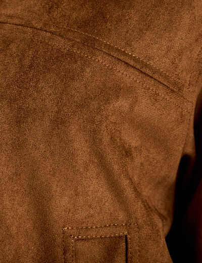 Veste effet boule oversize cropped marron femme