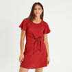 Robe évasée détail noeud vieux rose femme