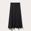 Jupe longue &eacute;vas&eacute;e satin noir femme