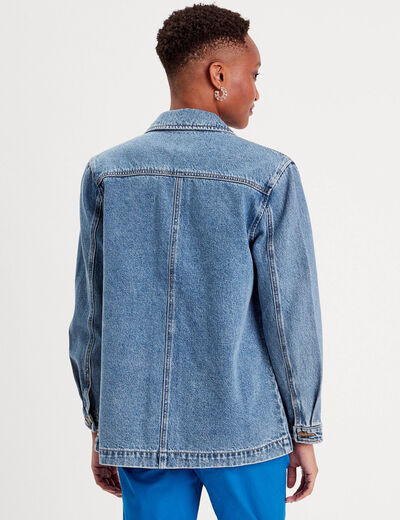 Surchemise en jean denim double stone femme