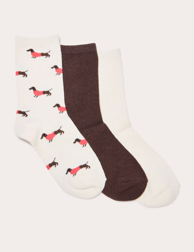 Lot 3 paires chaussettes ecru femme