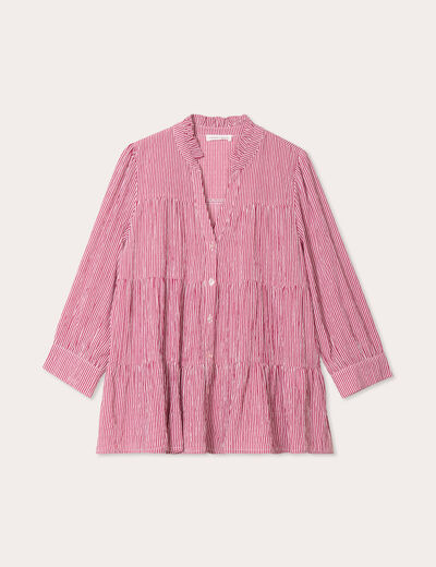 Blouse manches 3/4 bordeaux femme