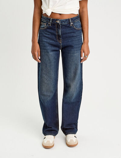 Jeans droit 5 poches denim stone femme