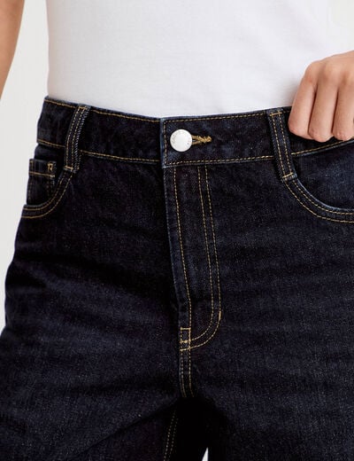 Jean barrel taille haute denim brut femme