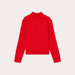 Pull col montant rouge femme