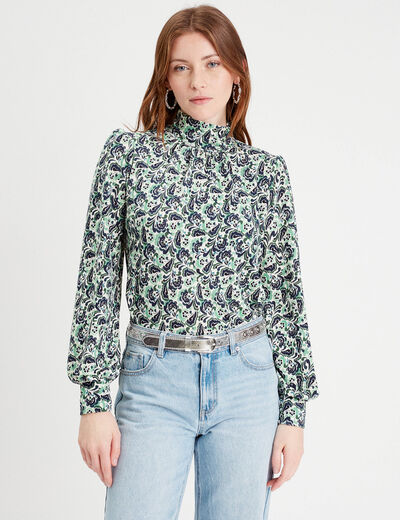 T-shirt manches longues vert femme