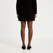 Jupe-short trap&egrave;ze en maille noir femme