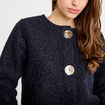 Veste effet polaire bleu marine femme