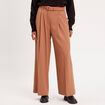 Pantalon large fluide pinces beige femme