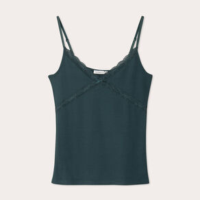 debardeur details dentelle vert fonce femme Débardeur détails dentelle vert foncé femme