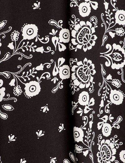 Robe évasée manches longues noir femme
