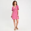 Robe évasée avec fronces vieux rose femme