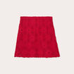 Jupe évasée effet macramé rouge femme