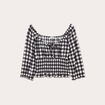 Blouse smockée manches 3/4 blanc femme