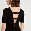 Pull manches courtes noir femme