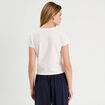 T-shirt manches courtes ecru femme