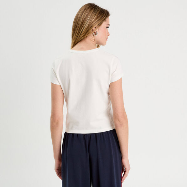 t shirt manches courtes ecru femme T-shirt manches courtes ecru femme