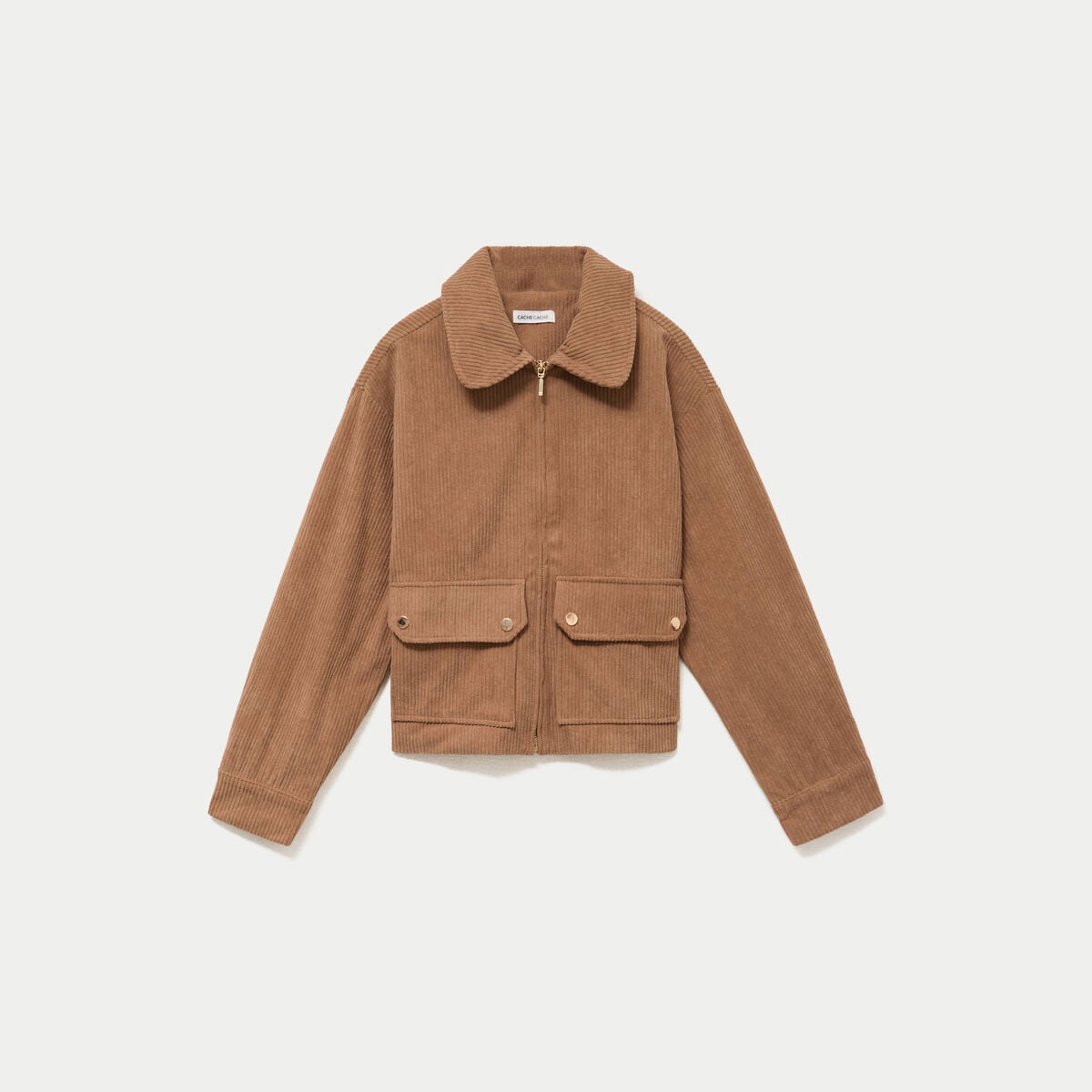 Veste col classique camel femme