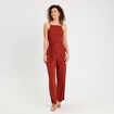 Combinaison pantalon bretelles marron cognac femme