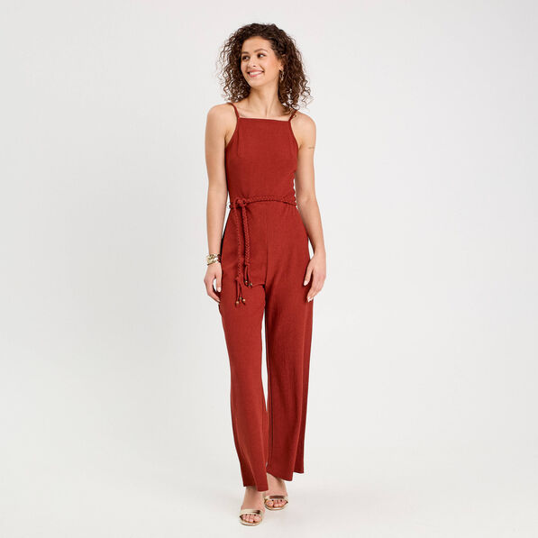 combinaison pantalon bretelles marron cognac femme Combinaison pantalon bretelles marron cognac femme