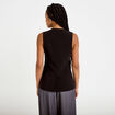 Gilet ajust&eacute; sans manches col rond noir femme