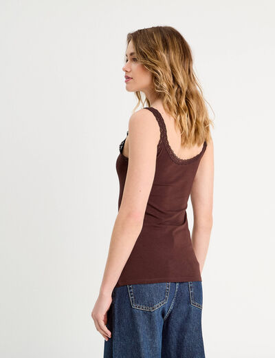 Débardeur sans manches marron foncé femme