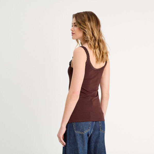 debardeur sans manches marron fonce femme Débardeur sans manches marron foncé femme
