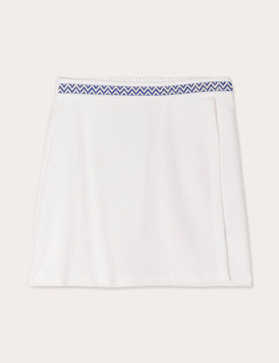 Jupe-short patineuse ecru femme