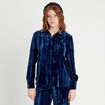 Chemise en velours bleu foncé femme