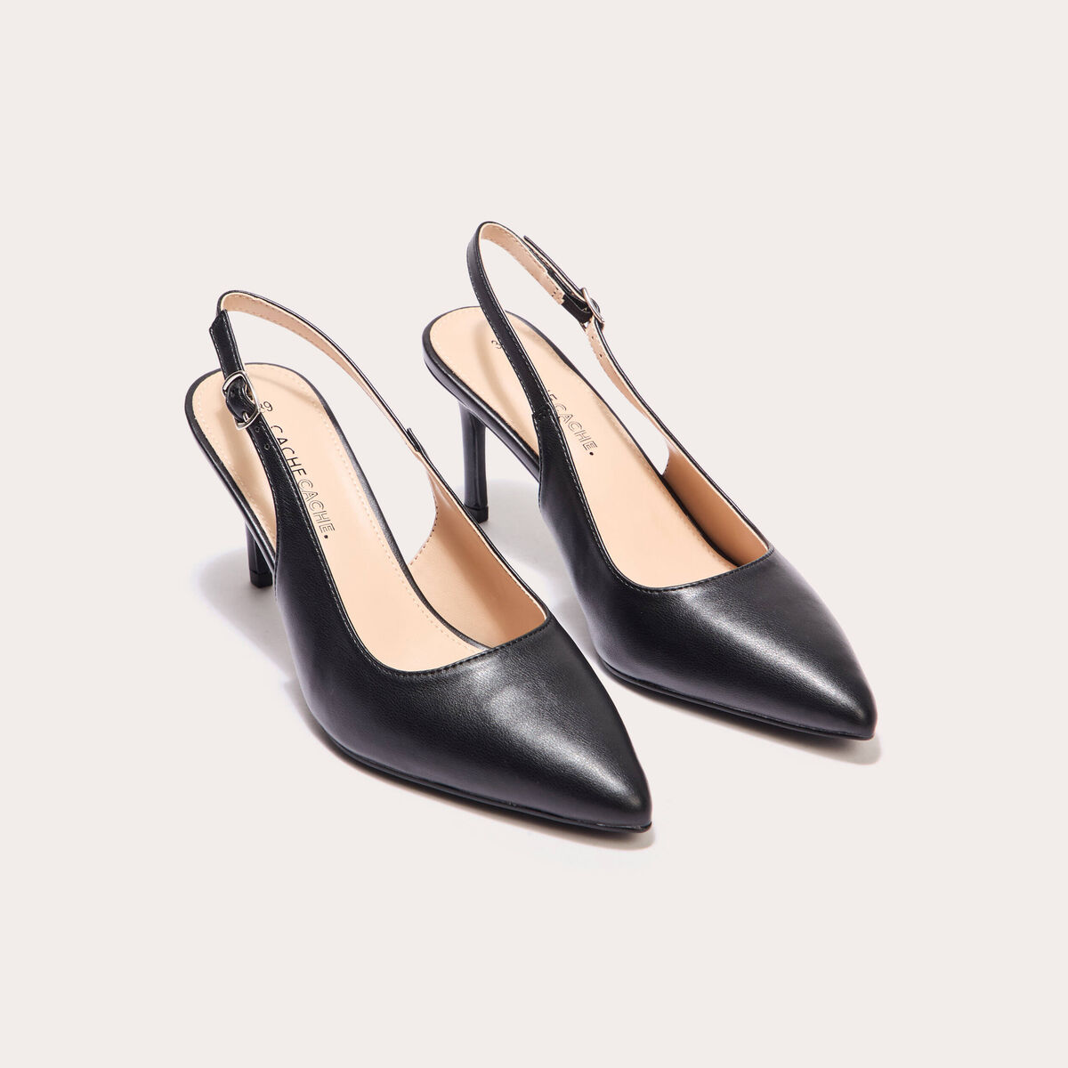 Escarpins métallisés noir femme