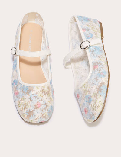 Ballerines en dentelle ecru femme