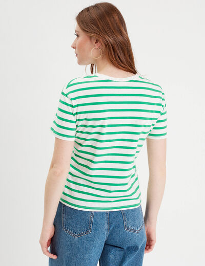 T-shirt manches courtes blanc femme